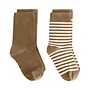 Gray label ribbed socks GOTS 2pack woody/cream
