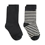 Gray label ribbed socks GOTS 2pack pirate black