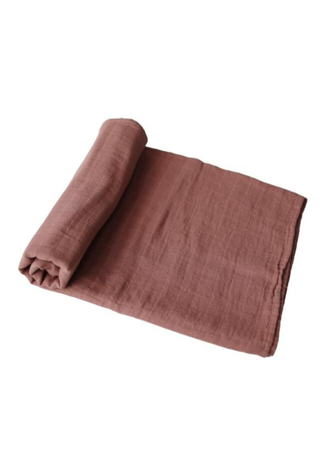 Mushie extra soft swaddle cognac