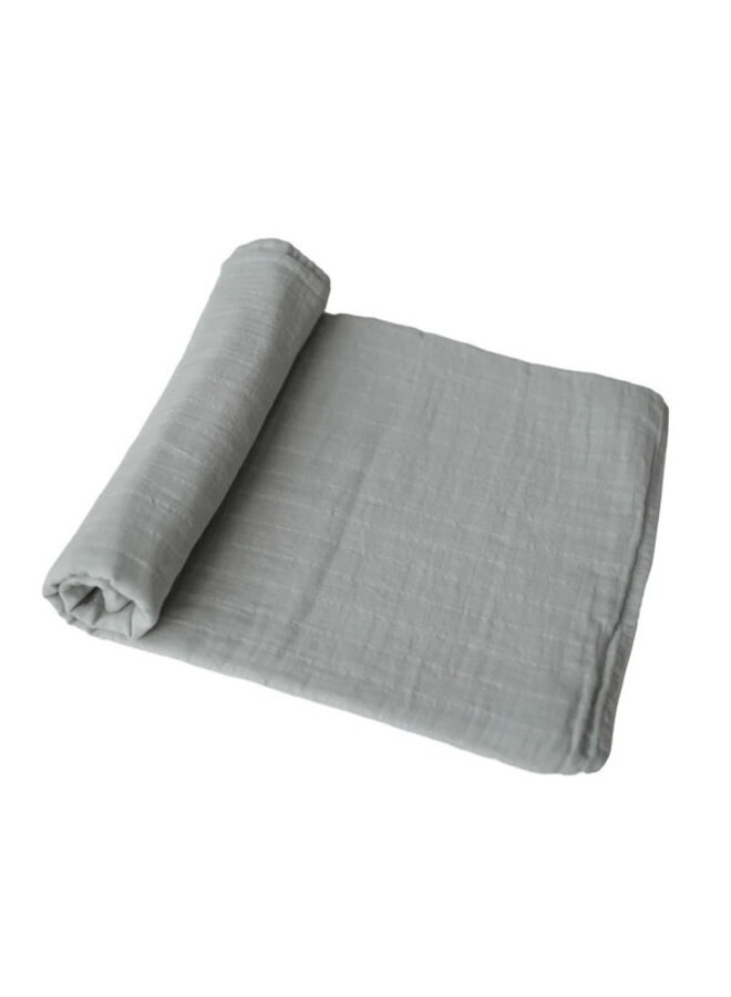 Mushie extra soft swaddle belgian gray