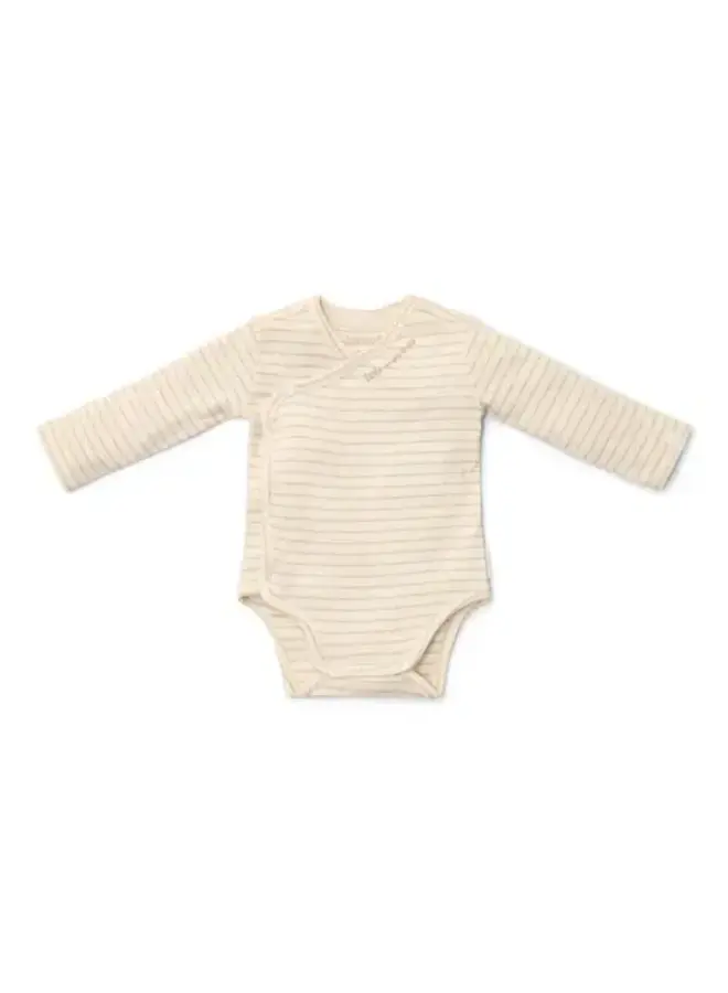 Little dutch overslag romper beige stripe