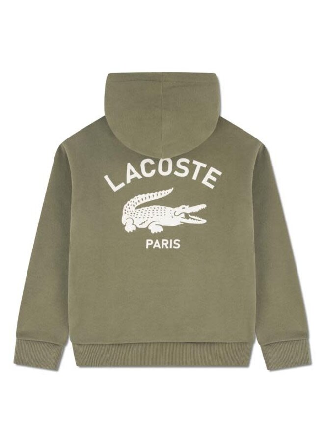 Lacoste hoodie back graphic olive