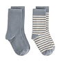Gray label ribbed socks gots 2-pack stone grey-cream