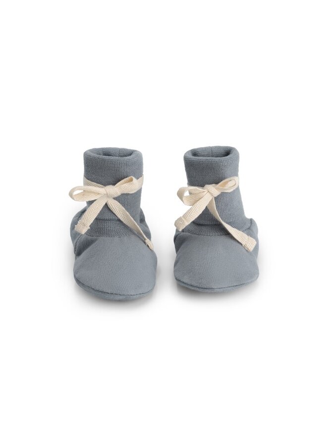 Gray label baby booties gots stone grey