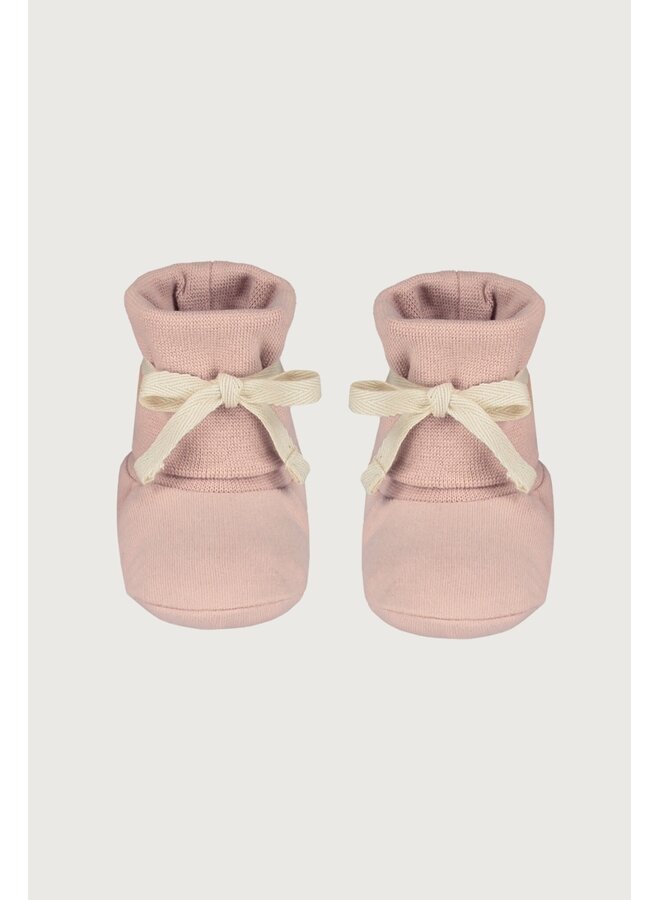 Gray label baby ribbed booties faded pink