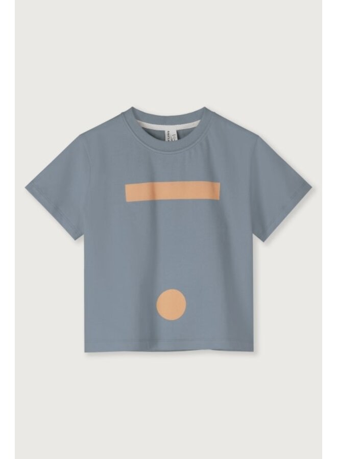 Gray label oversized tee w/logo gots stone grey-melon