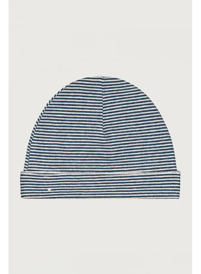 Gray label baby beanie blue grey/cream