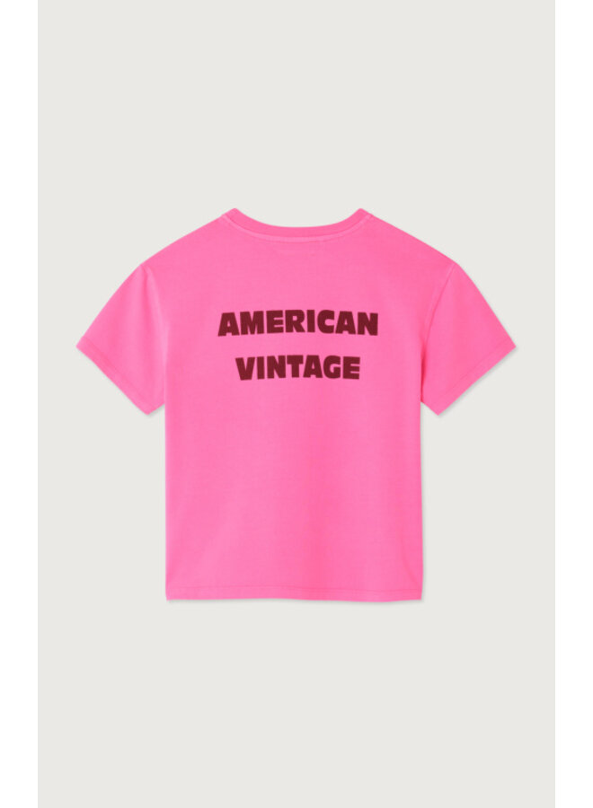 American vintage fizvalley tshirt rose fluo