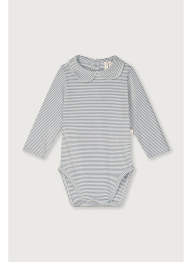 Gray label baby collar onesie gots stone grey-cream