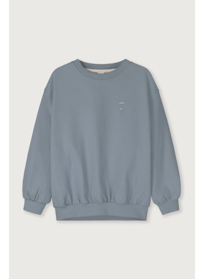 Gray label dropped shoulder sweater gots stone grey