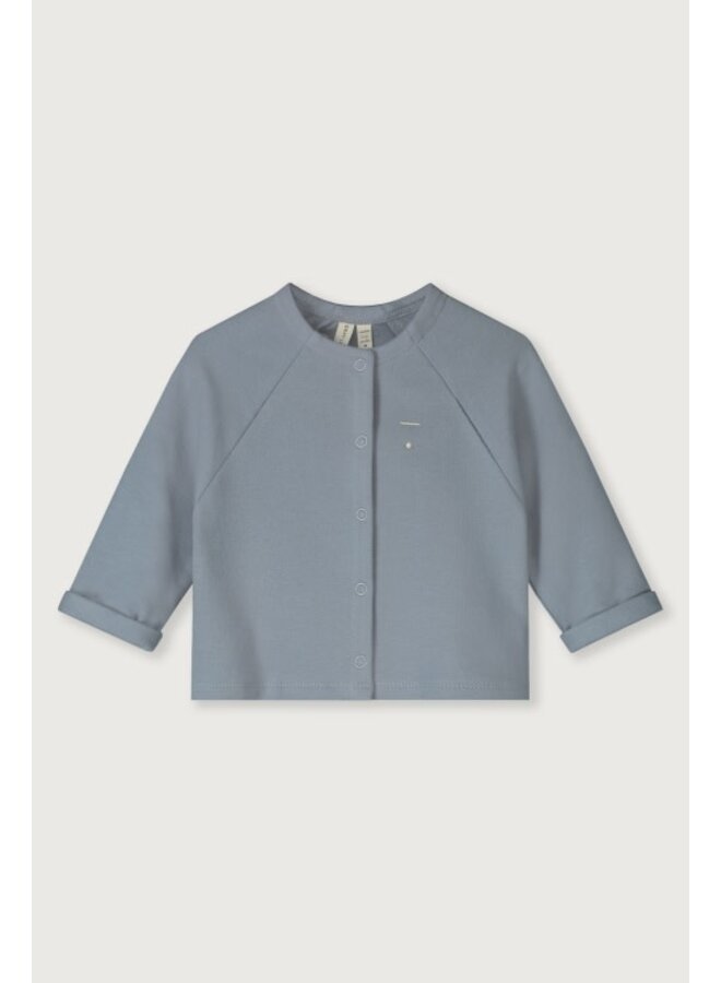Gray label raglan cardigan gots stone grey