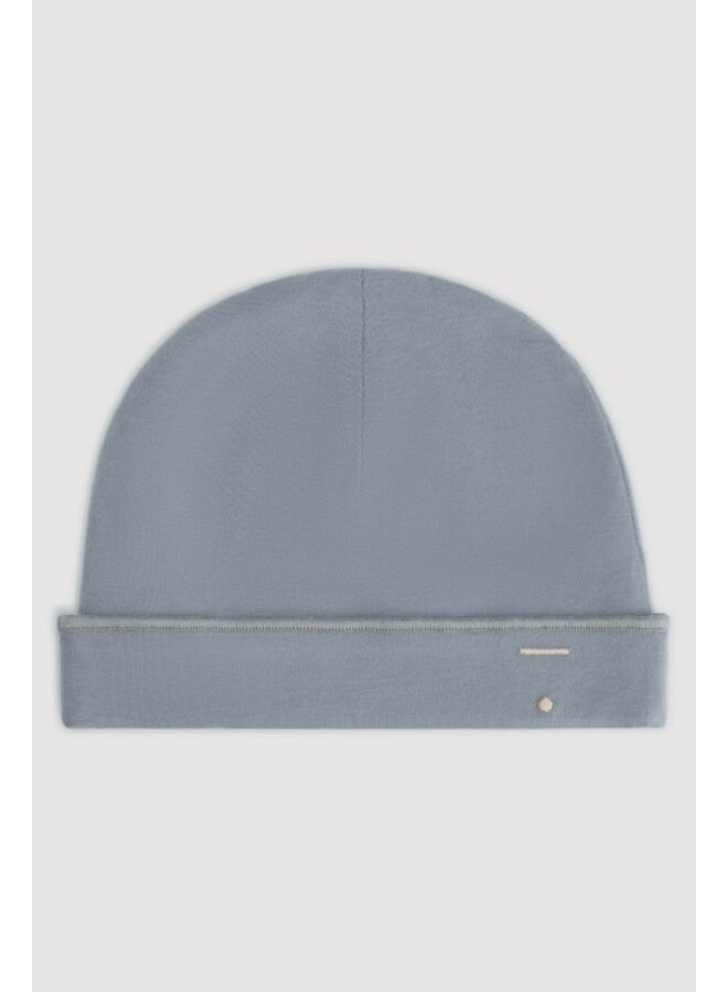 Gray label baby beanie gots stone grey