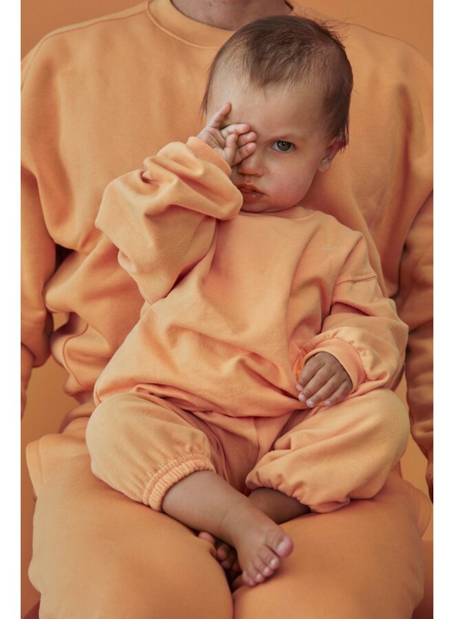 Gray label baby dropped shoulder sweater gots melon