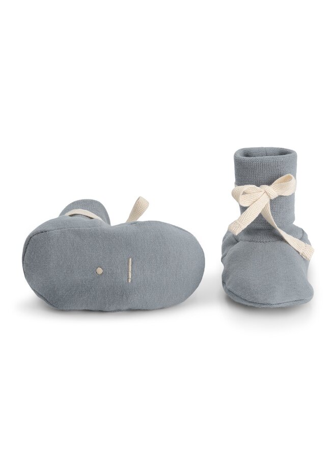 Gray label baby booties gots stone grey