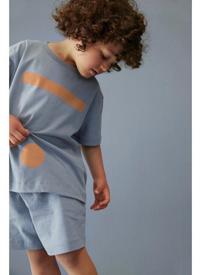 Gray label oversized tee w/logo gots stone grey-melon