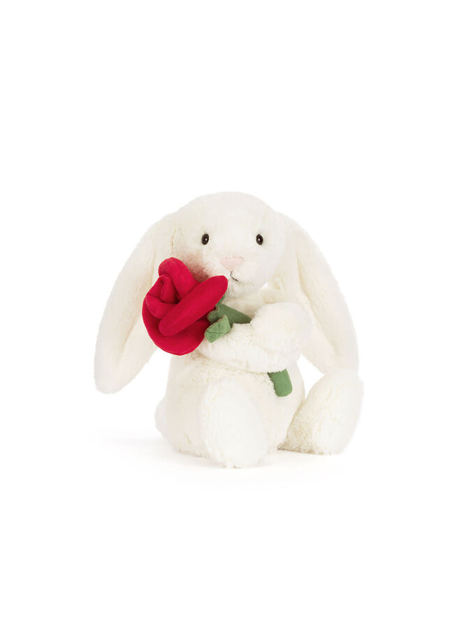Jellycat cream bunny with rose