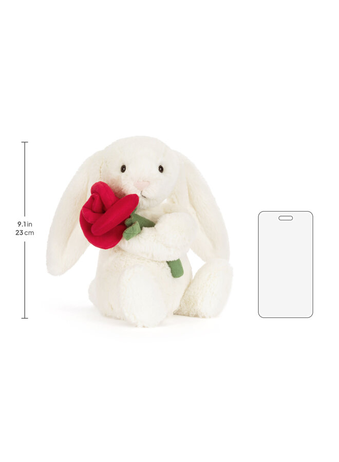 Jellycat cream bunny with rose