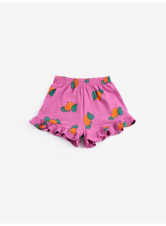 Bobo choses tangerine all over ruffled shorts