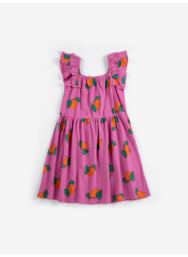 Bobo choses tangerine all over ruffled dress
