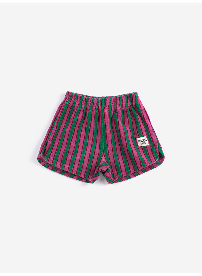 Bobo choses striped terry cloth shorts