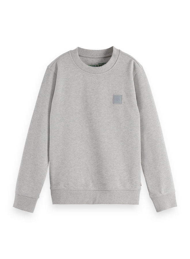 S&S core regular fit logo badge crewneck sweatshirt grey melange