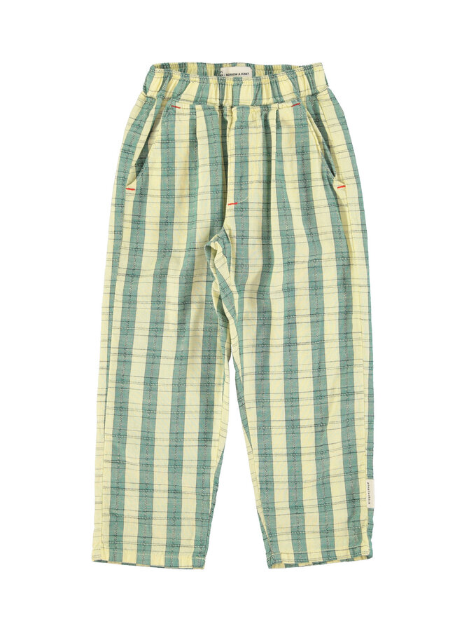 Piupiuchick unisex trousers light yellow checkered