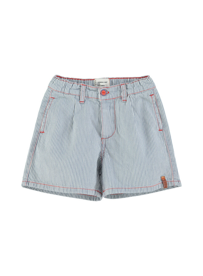 Piupiuchick boy shorts ecru w/ indigo stripes