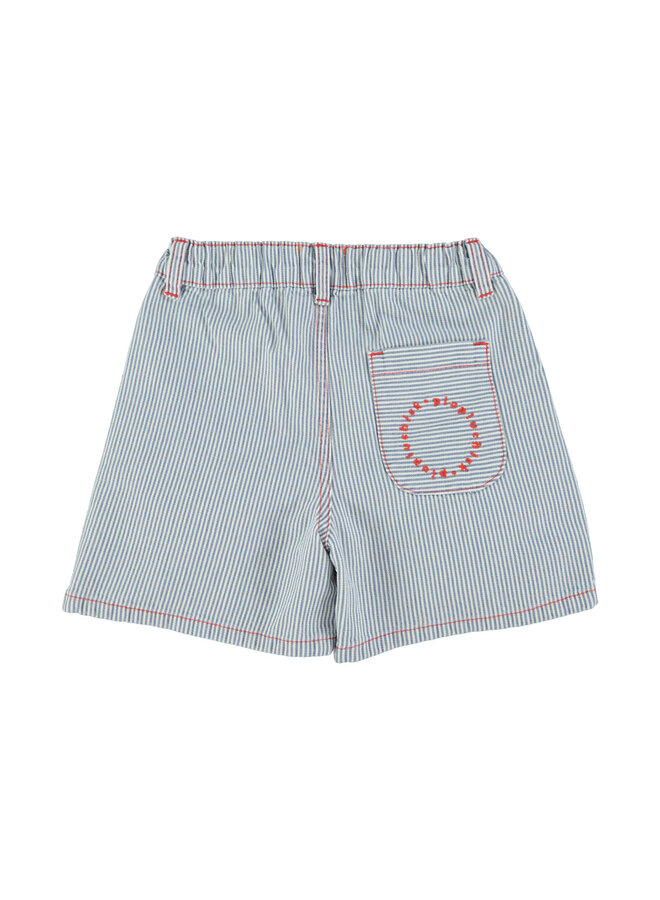 Piupiuchick boy shorts ecru w/ indigo stripes