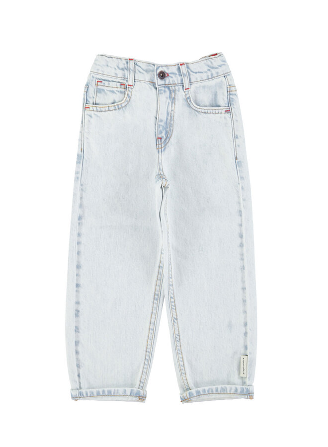 Piupiuchick unisex trousers washed light blue denim
