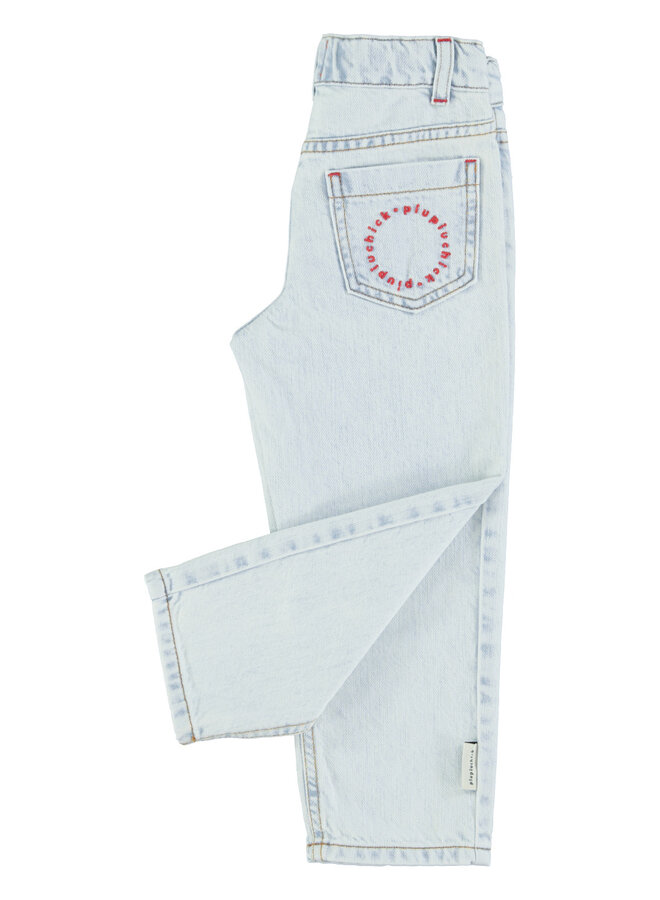 Piupiuchick unisex trousers washed light blue denim