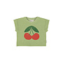 Piupiuchick t-shirt olive w/ cherry print