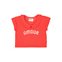 Piupiuchchick t-shirt with peter pan collar red w/ amour print