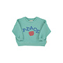 Piupiuchick sweatshirt turquoise w/ peace print