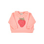 Piupiuchick sweatshirt w/ collar light pink strawberry print