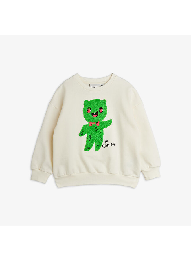 Mini rodini alien chenille sweatshirt off white