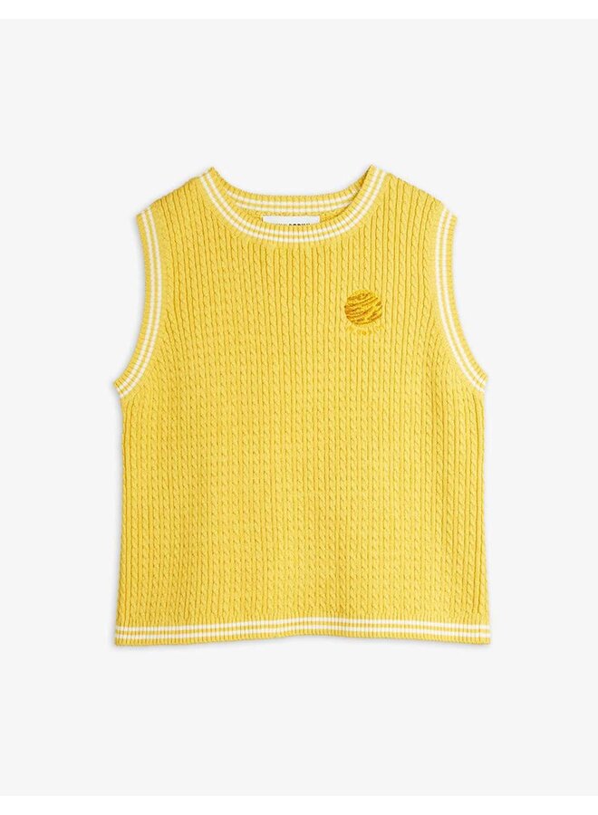Mini rodini cable knit tank yellow