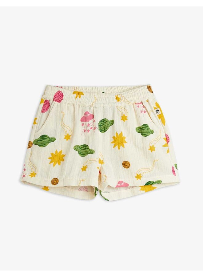 Mini rodini space muslin shorts off white