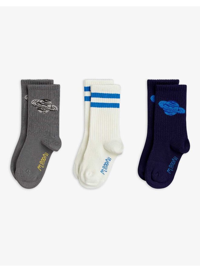 Mini rodini planet 3-pack socks multi