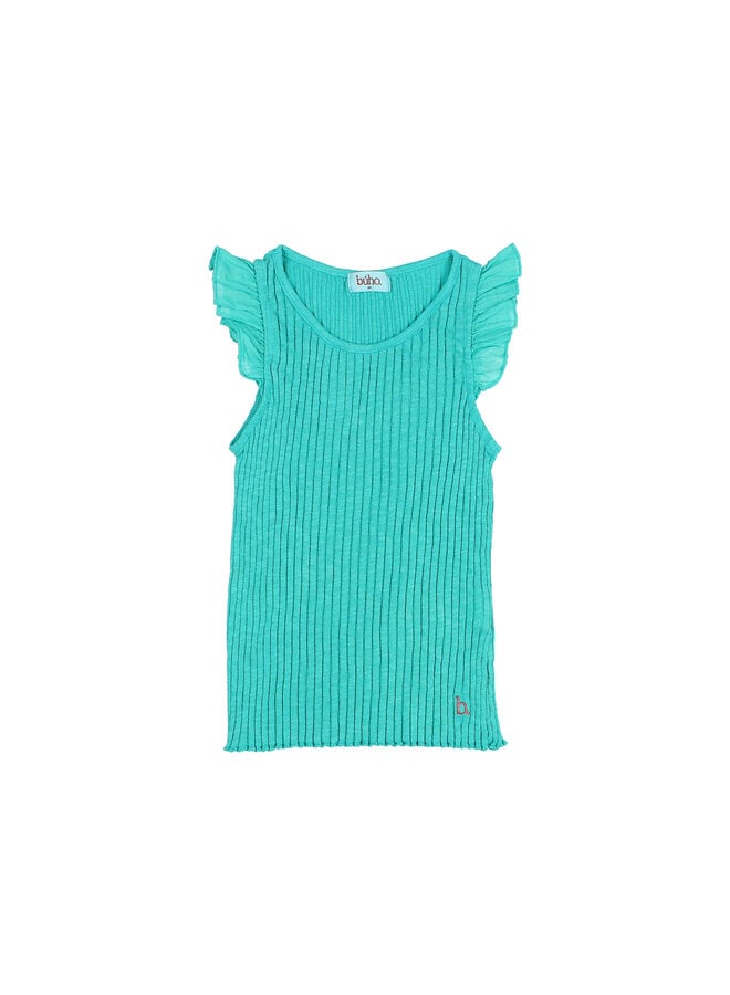 Búho rib ruffle t-shirt mint