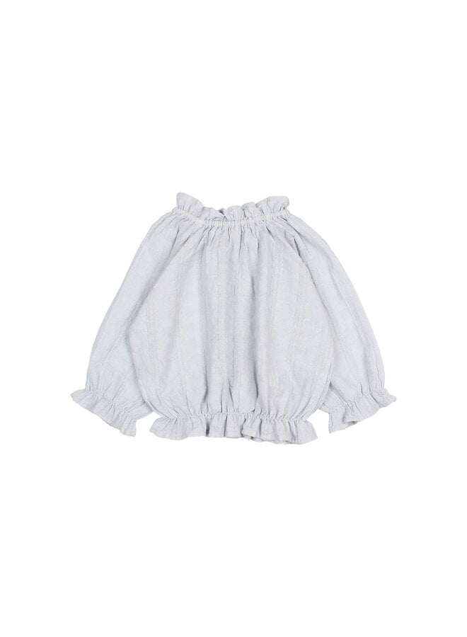 Búho chic lurex blouse sky blue