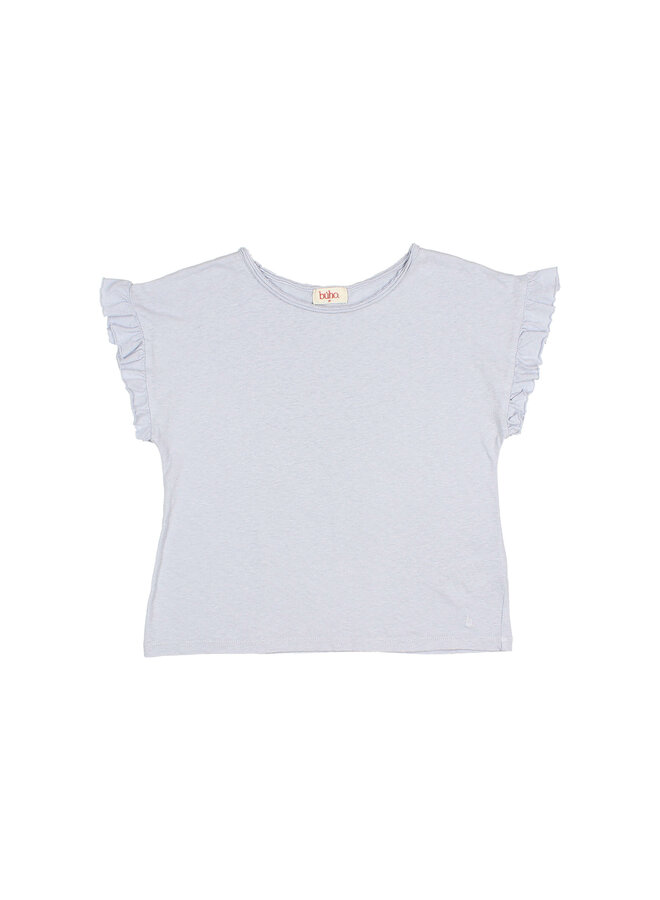 Búho linen girly t-shirt sky blue