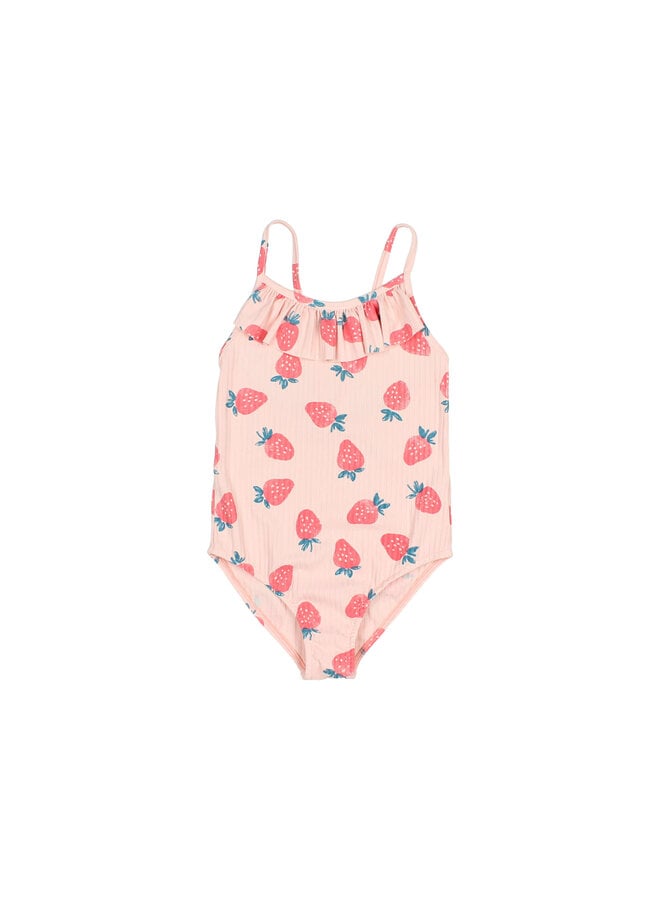Búho strawberry maillot swimsuit cream pink