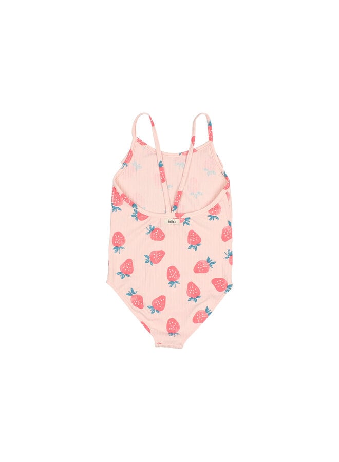Búho strawberry maillot swimsuit cream pink