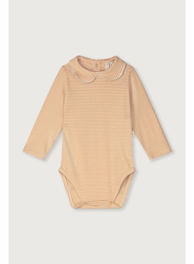 Gray label collar onesie melon/cream