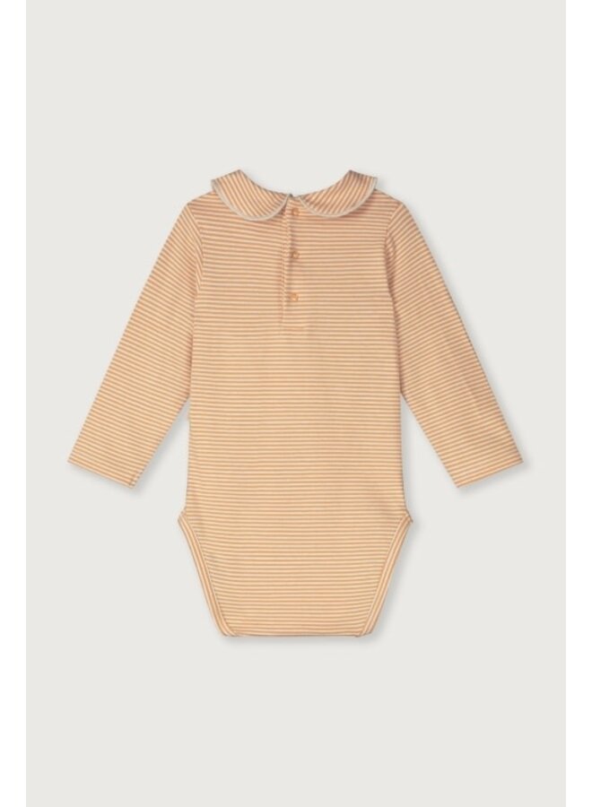 Gray label collar onesie melon/cream