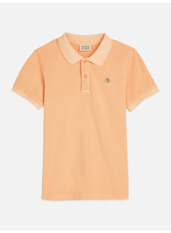S&S seasonal core chest pique polo coral sands