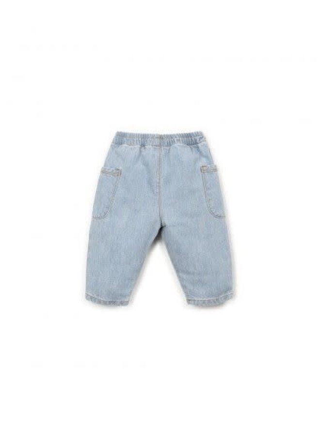 Play up denim trousers