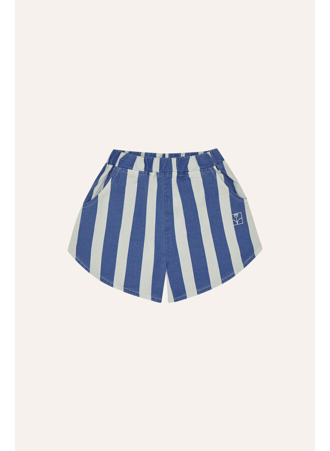 The campamento blue stripes washed shorts