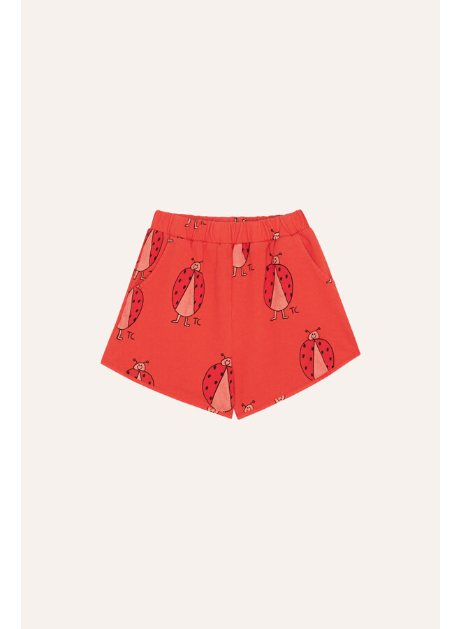 The campamento ladybug allover shorts red