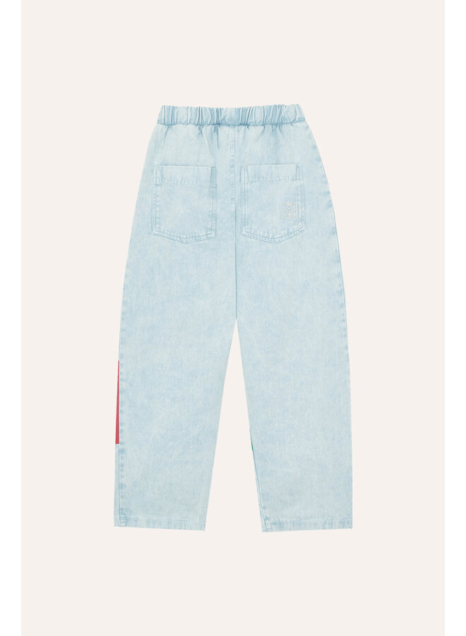 The campamento bicolor patches denim trousers